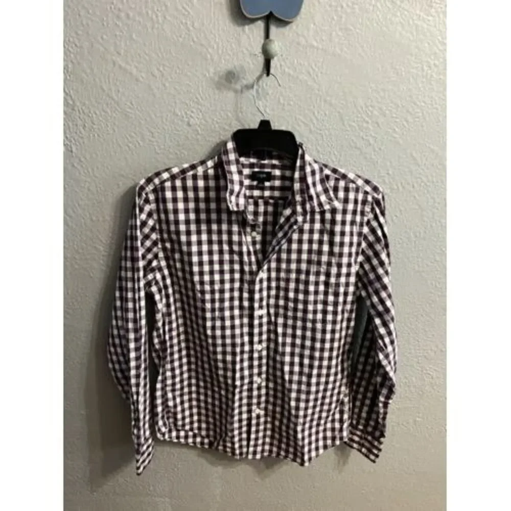 J. Crew Men's Plaid Button‎ Up Long Sleeve Shirt Size Large Slim Fit